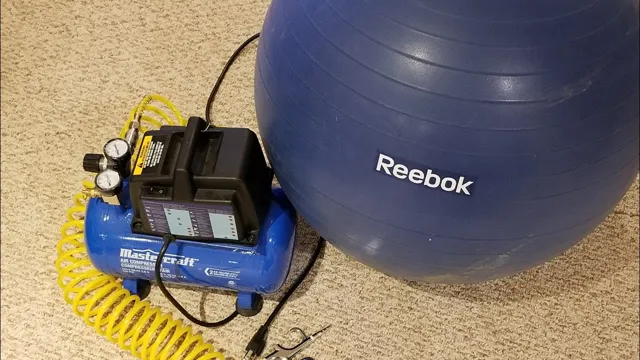 how to inflate exercise ball with air compressor