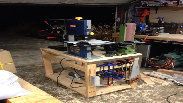 how to organize bench top tools drill press band saw grinder